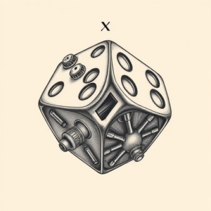 Biomechanical Dice Tattoo