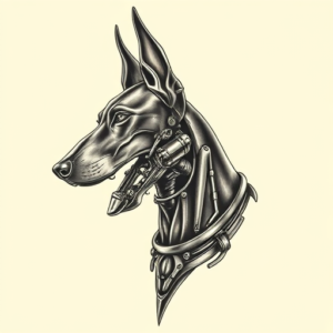 Biomechanical Doberman Tattoo