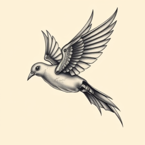 Biomechanical Dove Tattoo