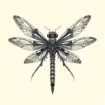 Biomechanical Dragonfly Tattoo