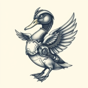 Biomechanical Duck Tattoo