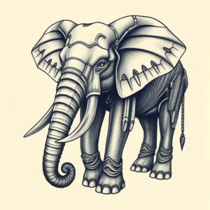 Biomechanical Elephant Tattoo