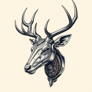 Biomechanical Elk Tattoo