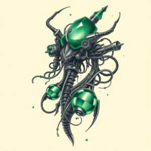 Biomechanical Emerald Tattoo