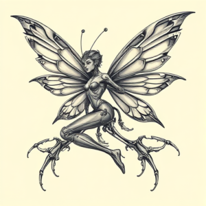 Biomechanical Fairy Tattoo