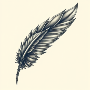 Biomechanical Feather Tattoo