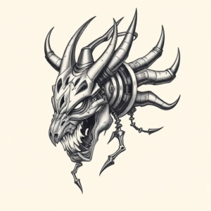 Biomechanical Fenrir Tattoo