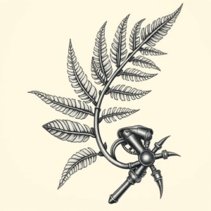 Biomechanical Fern Tattoo