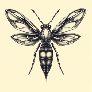 Biomechanical Firefly Tattoo