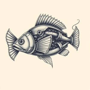 Biomechanical Fish Tattoo