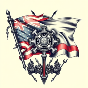 Biomechanical Flag Tattoo