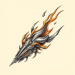 Biomechanical Flame Tattoo