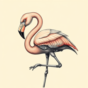 Biomechanical Flamingo Tattoo