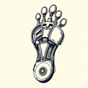 Biomechanical Footprint Tattoo