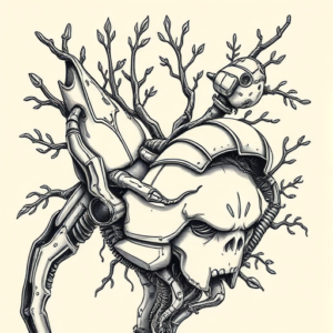 Biomechanical Forest Tattoo