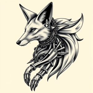 Biomechanical Fox Tattoo