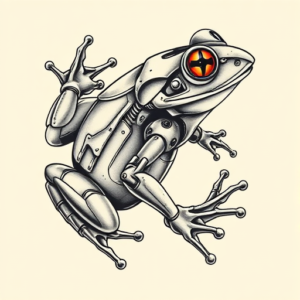Biomechanical Frog Tattoo