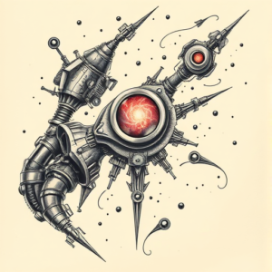 Biomechanical Galaxy Tattoo