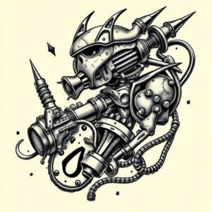 Biomechanical Gambling Tattoo