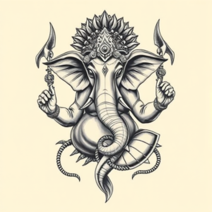 Biomechanical Ganesha Tattoo