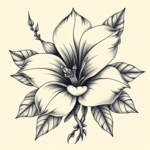 Biomechanical Gardenia Tattoo