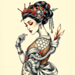 Biomechanical Geisha Tattoo