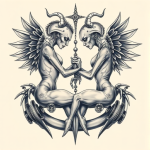 Biomechanical Gemini Tattoo