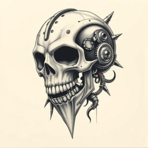 Biomechanical Ghostface Tattoo