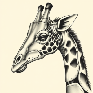 Biomechanical Giraffe Tattoo