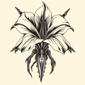 Biomechanical Gladiolus Tattoo