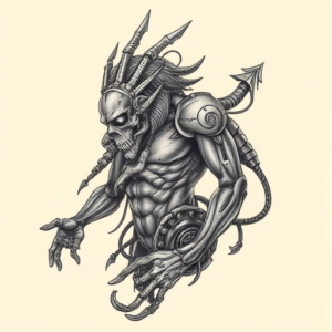 Biomechanical God Tattoo