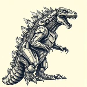 Biomechanical Godzilla Tattoo