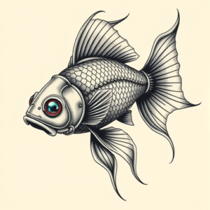 Biomechanical Goldfish Tattoo