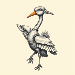 Biomechanical Goose Tattoo