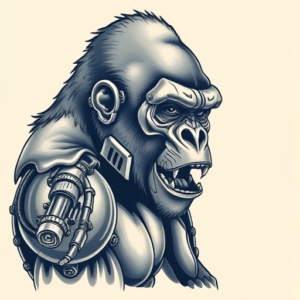 Biomechanical Gorilla Tattoo