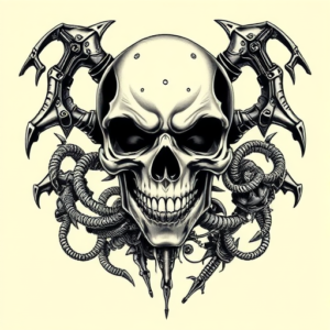 Biomechanical Halloween Tattoo