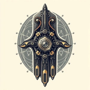 Biomechanical Hamsa Tattoo