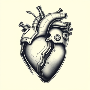 Biomechanical Heart Tattoo