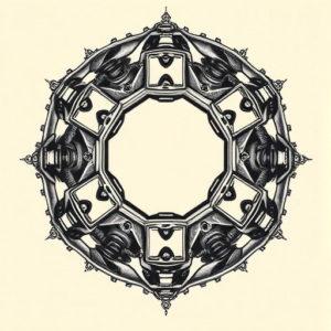 Biomechanical Hexagon Tattoo