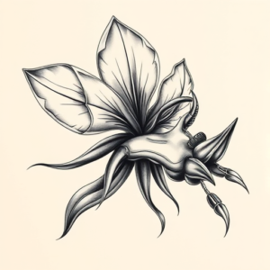 Biomechanical Honeysuckle Tattoo