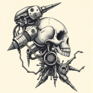 Biomechanical Horror Tattoo
