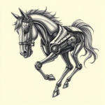 Biomechanical Horse Tattoo