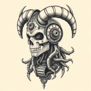 Biomechanical Horus Tattoo