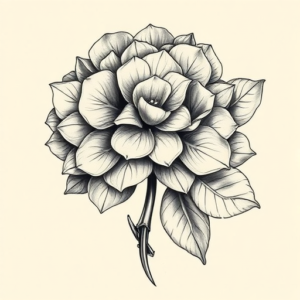Biomechanical Hydrangea Tattoo