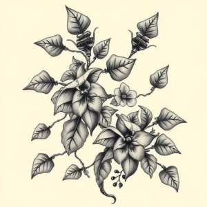 Biomechanical Ivy Tattoo