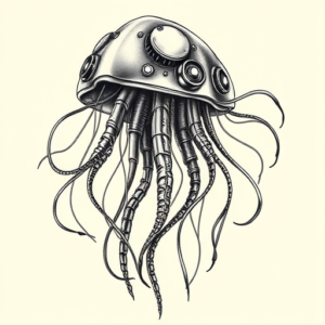 Biomechanical Jellyfish Tattoo