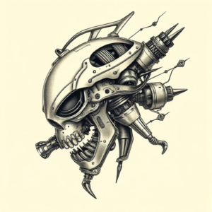 Biomechanical Kintsugi Tattoo