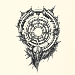 Biomechanical Labyrinth Tattoo