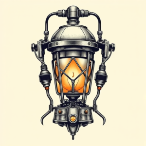 Biomechanical Lantern Tattoo