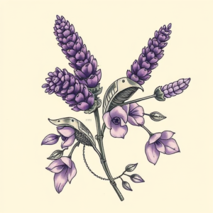 Biomechanical Lavender Tattoo